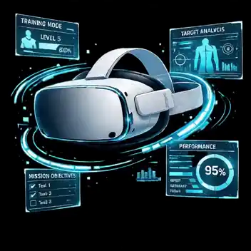 Gafas VR con paneles holográficos de entrenamiento — capacitación en Realidad Virtual