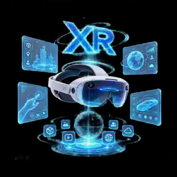 Gafas de Realidad Extendida XR con interfaces holográficas — Immersive VR-Media