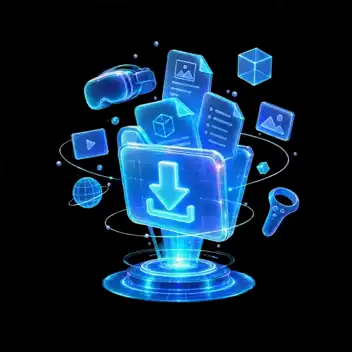 Recursos descargables de realidad virtual en holograma