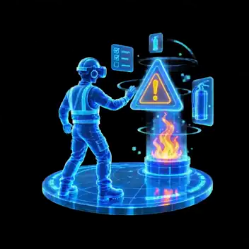 Simulación de riesgos y seguridad industrial en holograma
