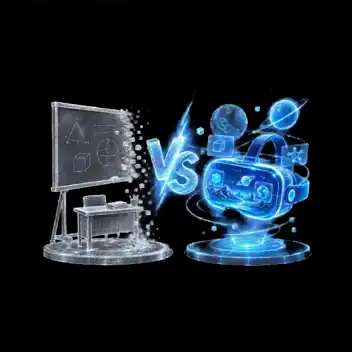 Comparativa holográfica entre realidad virtual y capacitación tradicional